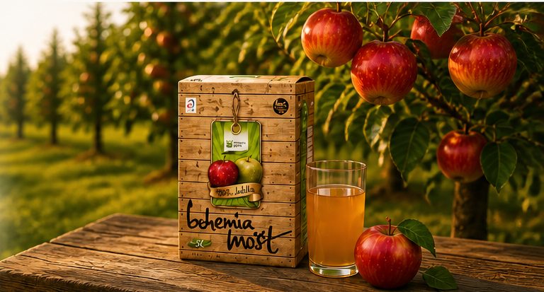 Bohemia mošt v sadu